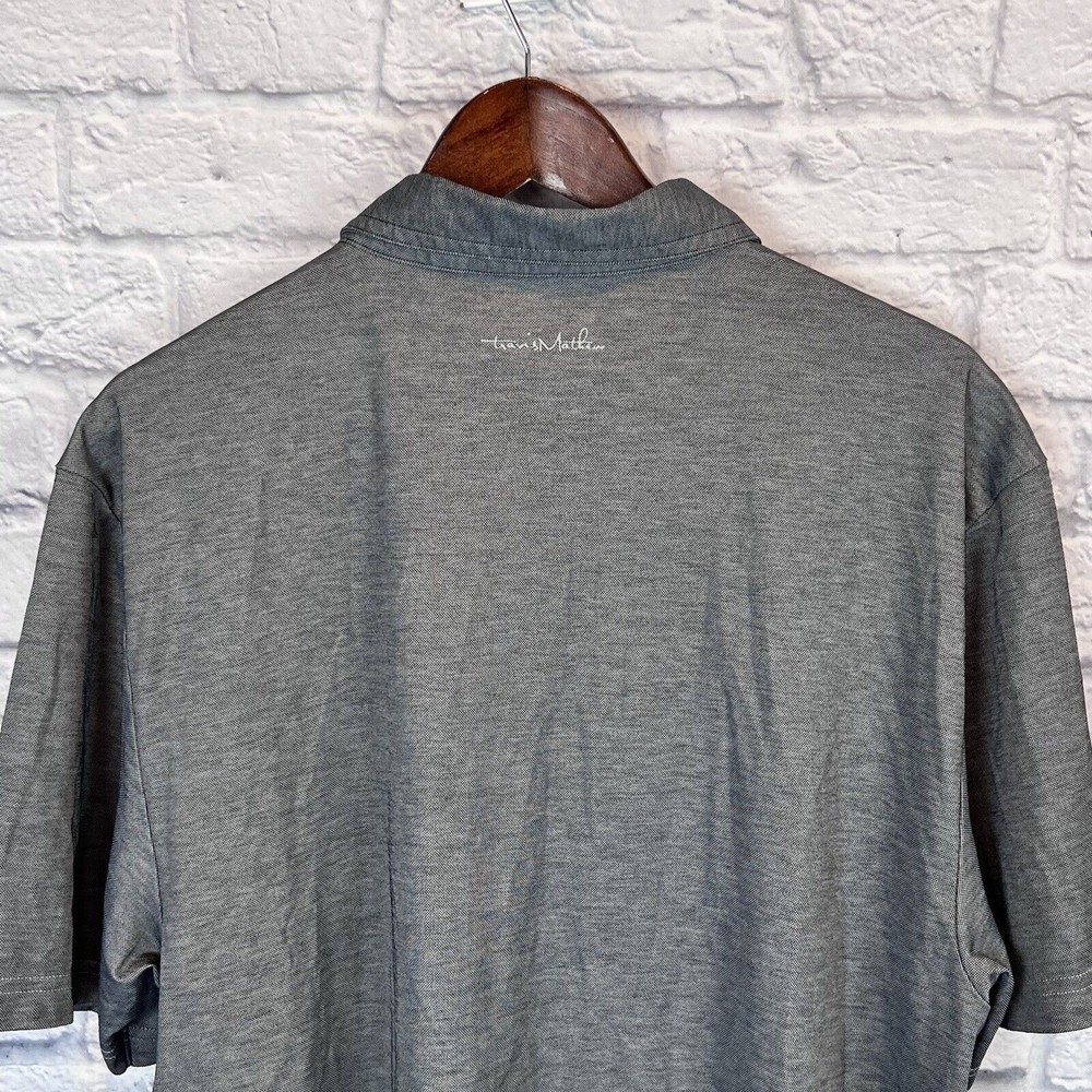 Travis Mathew Men's Four Button Gray Short Sleeve Golf Polo Shirt Logo‎ Size XL - Picture 4 of 7
